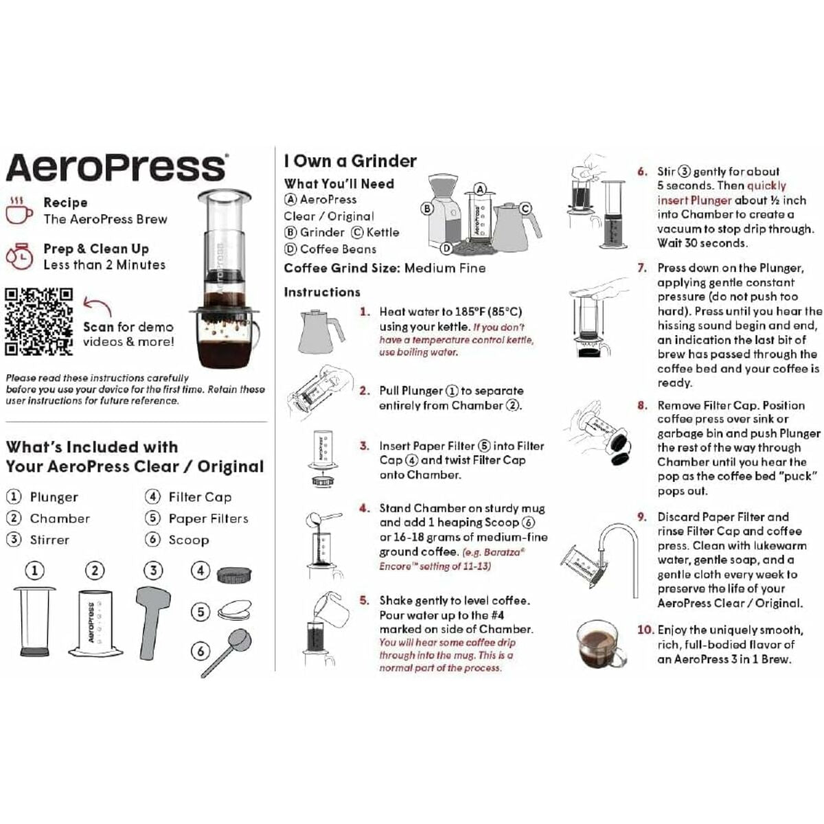 Portable Coffee Maker Aeropress 85R11 Black Transparent-4