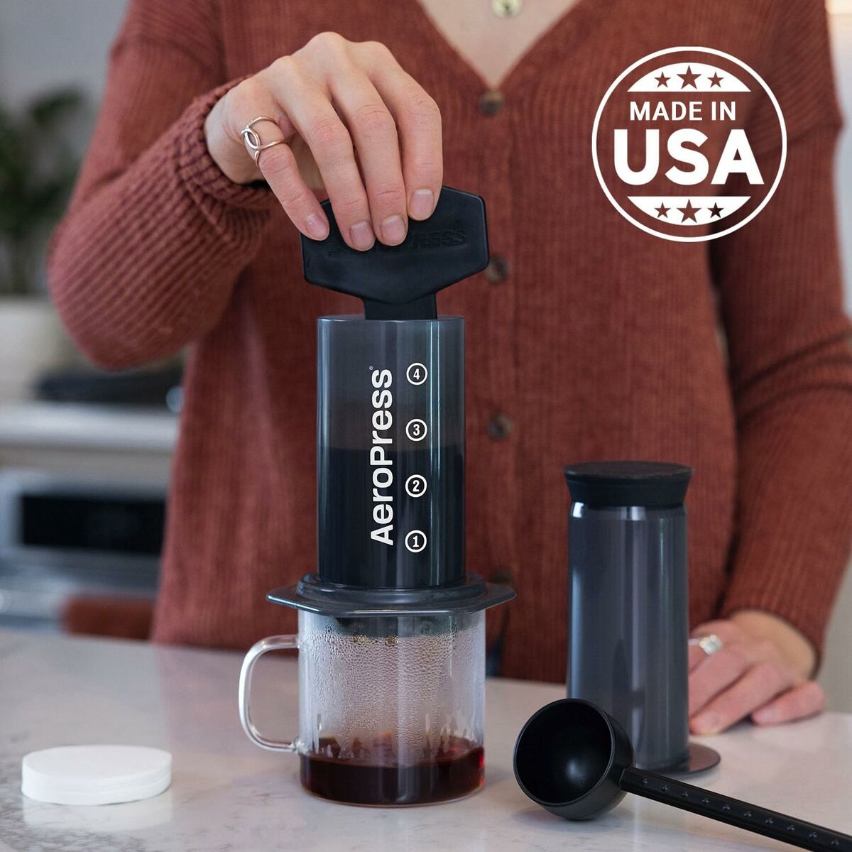 Portable Coffee Maker Aeropress 85R11 Black Transparent-1