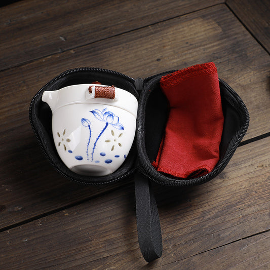 Travel Portable Ceramic Tea Set - (No box)