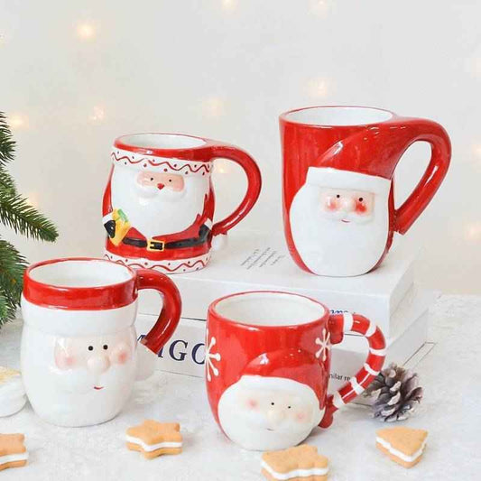 Stereoscopic Ceramic Large Capacity Handle Christmas Mug