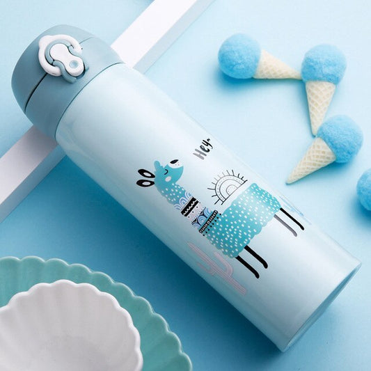 Stainless Steel Vacuum Flask for Kids and Adults - Cartoon Design