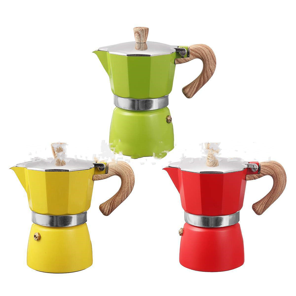 Concentrated Aluminum Moka Pot for Authentic Italian Coffee Brewing