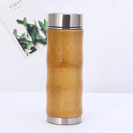 Stainless Steel Vacuum Flask - Eco-Friendly Bamboo Insulated Bottle for Sustainable Living