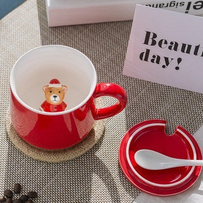 Cute Cartoon Ceramic Christmas Mug Cow Coffee Cup