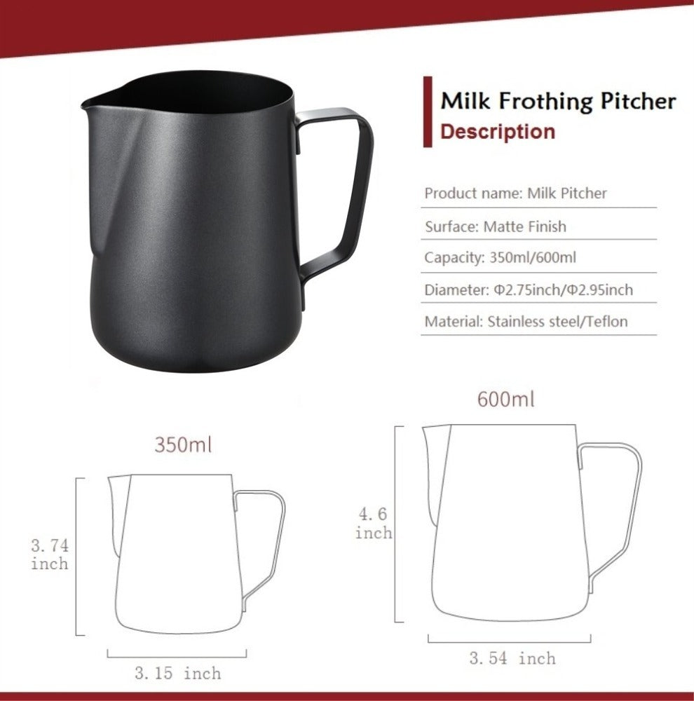 Stainless Steel Milk Frothing Jar 350 ML - Durable and Stylish Milk Steamer