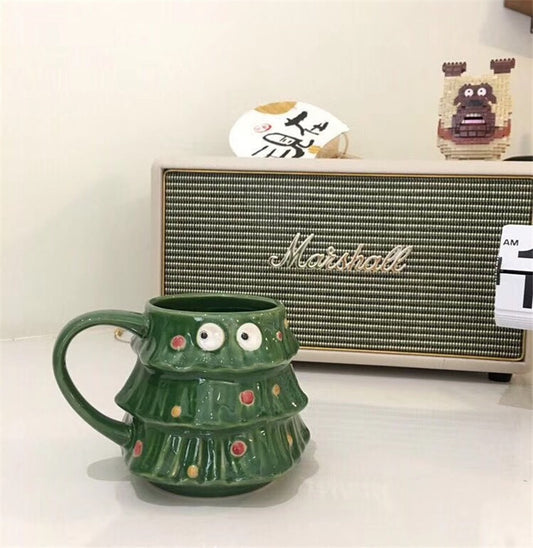 New Creativity Christmas Tree Mug Cute Milk Coffee Ceramics Cup