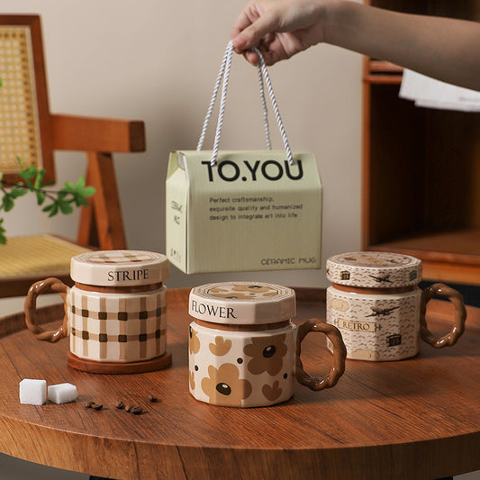 Gift Box Retro Ceramic Mugs for Unique Gifting