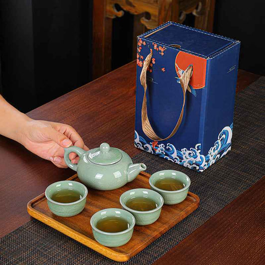 Travel Tea Set Gift Box One Pot And Four Cups
