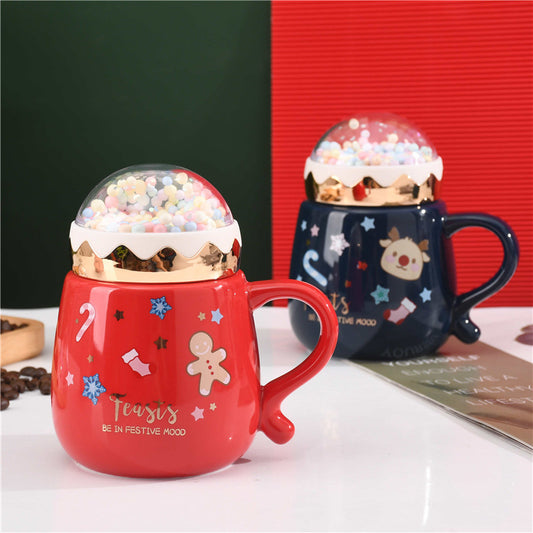 New Christmas Gift Ceramic Mug With Lid