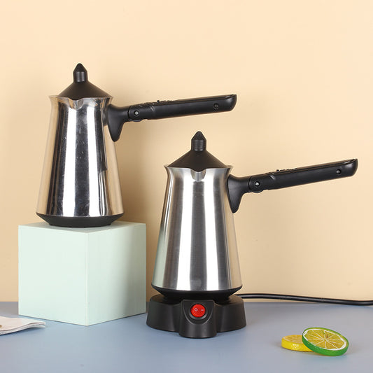 Portable Stainless Steel Coffee Pot with Foldable Handle for Easy Brewing