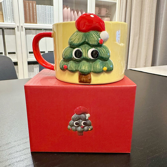 Hand-painted Cute Christmas Tree Coffee Mug