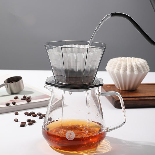 Octagonal Pour-Over Coffee Dripper for Perfect Brewed Coffee