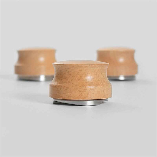 Adjustable Coffee Tamper and Distributor with Wooden Handle for Perfect Espresso Extraction