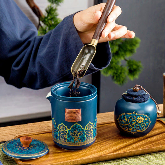 Ceramic Portable Travel Tea Set Gift Box