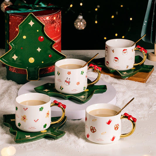 Christmas Coffee Cup And Saucer With High Value