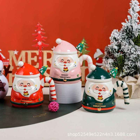 Creative Cartoon Santa Claus Cup Ceramic Cup Christmas Holiday Gift Hand-painted Water Cup Souvenir Mug