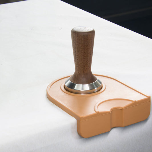 Coffee tamp with wooden handle and metal base on a  shop now free shipping