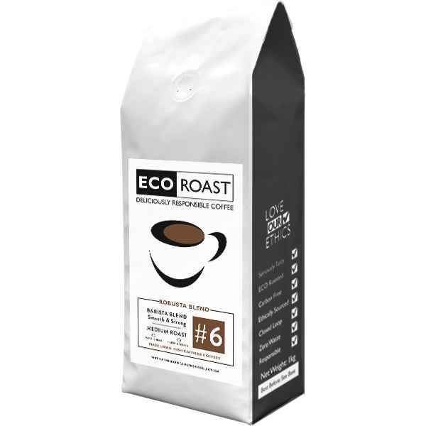 1kg Eco Roast Blend Whole Bean Coffee - Sustainable Flavor in Every Cup with Eco Roast Blend Whole Bean