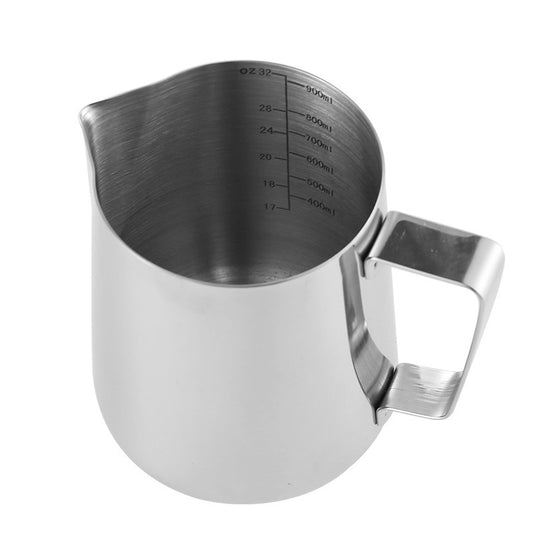 Stainless steel pitcher with measurement markings Shop now!