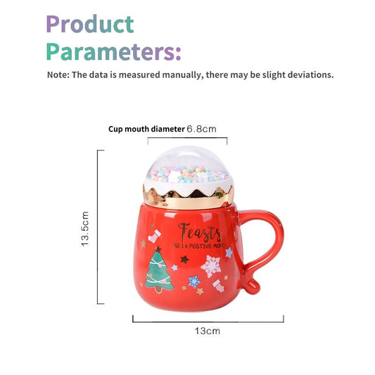 Christmas Mug Set with Lid and Spoon