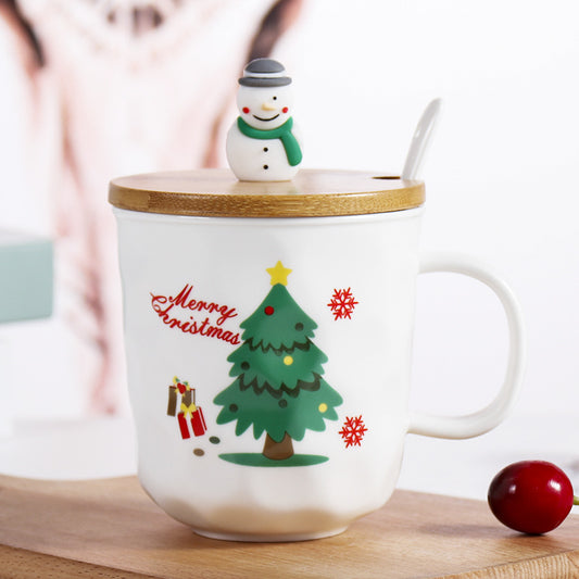 Santa Claus Christmas Tree Ceramic Coffee Cup
