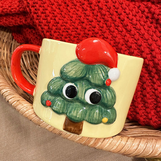 Hand-painted Cute Christmas Tree Coffee Mug