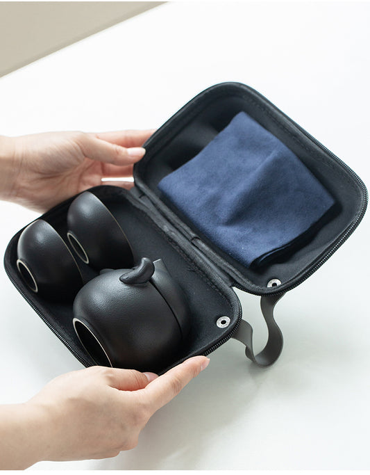 Tea Set Portable - Pot And Two Cups Outdoor Storage Bag
