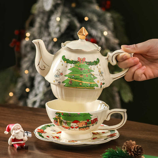 Christmas Limit Ceramic Pot Coffee Set Suit