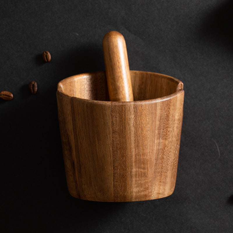Acacia Wood Knock Box for Effortless Espresso Grounds Disposal