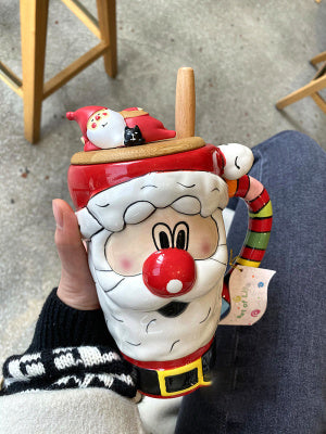 Home Cute Santa Elk Ceramic Coffee Cup