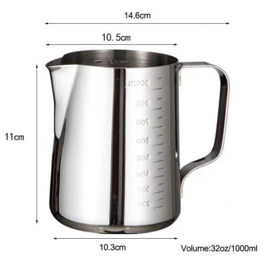 Professional Milk Frothing Pitcher with Teflon Coating for Perfect Creamy Foam