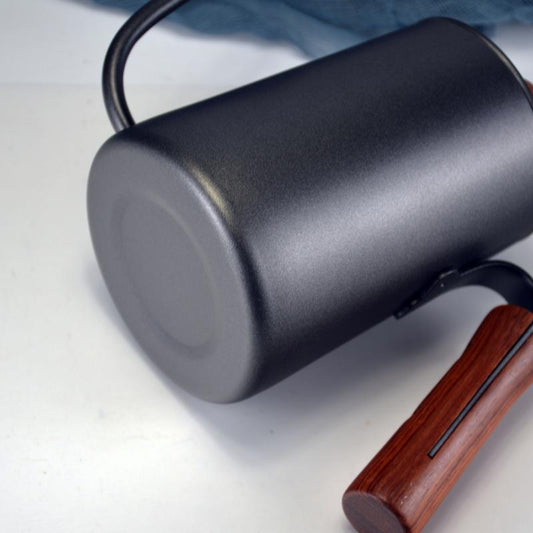 Black cylindrical device with a wooden handle on a white surface shop now, shipping free