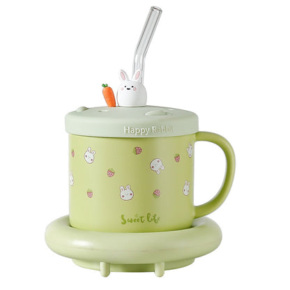 55 Degree Warm Cup Creative Ceramic Mug With Lid Insulation