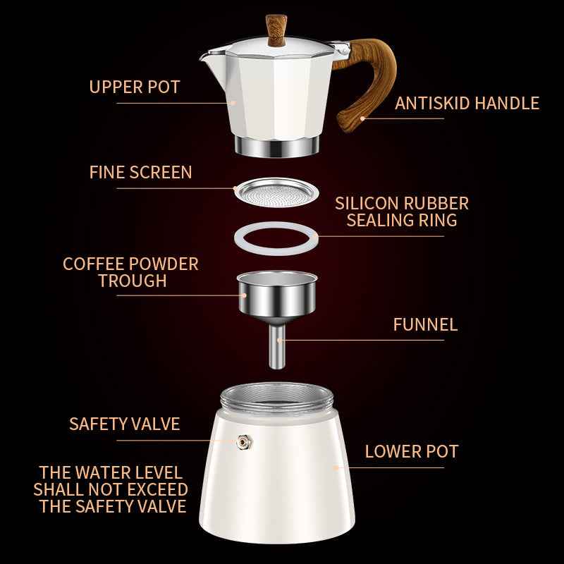 Classic Moka Pot - Authentic Italian Stovetop Espresso Maker for Rich Coffee