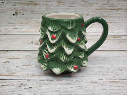 Christmas Theme Ceramic Mug Handmade Painted Santa Claus