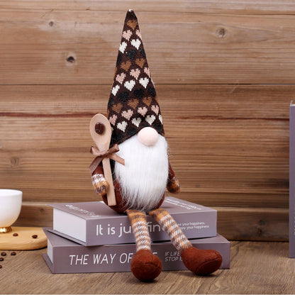 Faceless Doll Hanging Hands Grinding Coffee Christmas