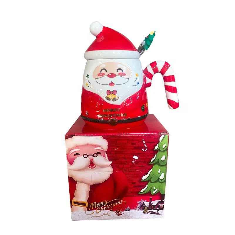 Creative Cartoon Santa Claus Cup Ceramic Cup Christmas Holiday Gift Hand-painted Water Cup Souvenir Mug