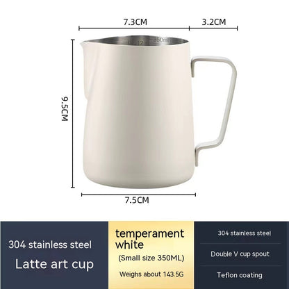 Frothing Pitcher with V-Shaped Pointed Design for Perfect Milk Froth