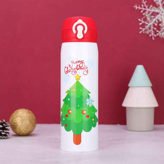Stainless Steel Christmas Mug Cartoon Snowman Bouncing Cover Water Cup