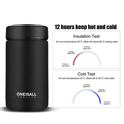 ONE IS ALL Men's 400ml Insulated Stainless Steel Mug - Vacuum Flask for Coffee, Wine & Water