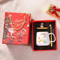 With Cover Spoon Santa Claus Gift Christmas Ceramic Cup Set