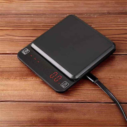 Coffee Scale with Timer and LED Display for Precision Brewing