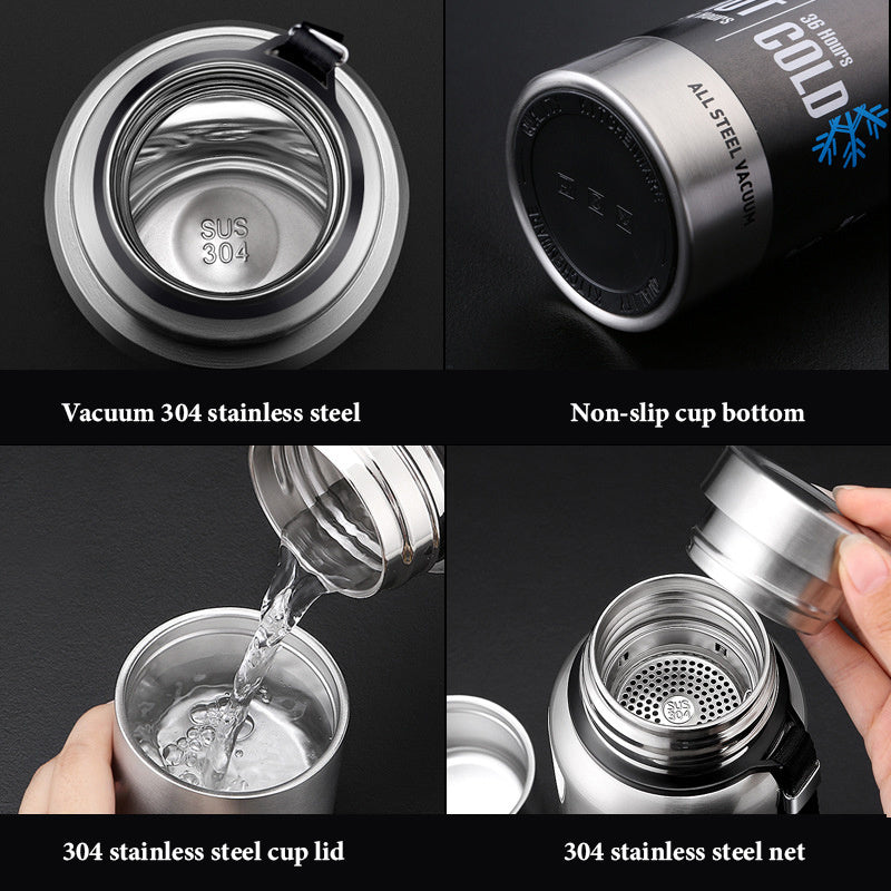 Stainless Steel Portable Vacuum Flask for Hot and Cold Beverages - Outdoor Ready