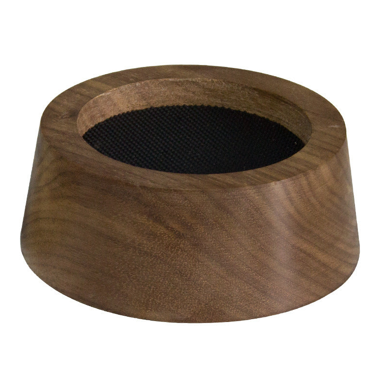 Wooden pet bed with black mesh on a white background