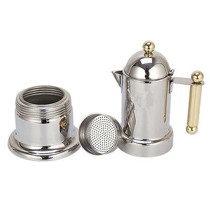 Italian Stainless Steel Moka Pot Espresso Set – Thickened Extraction Coffee Maker for Electric Stove
