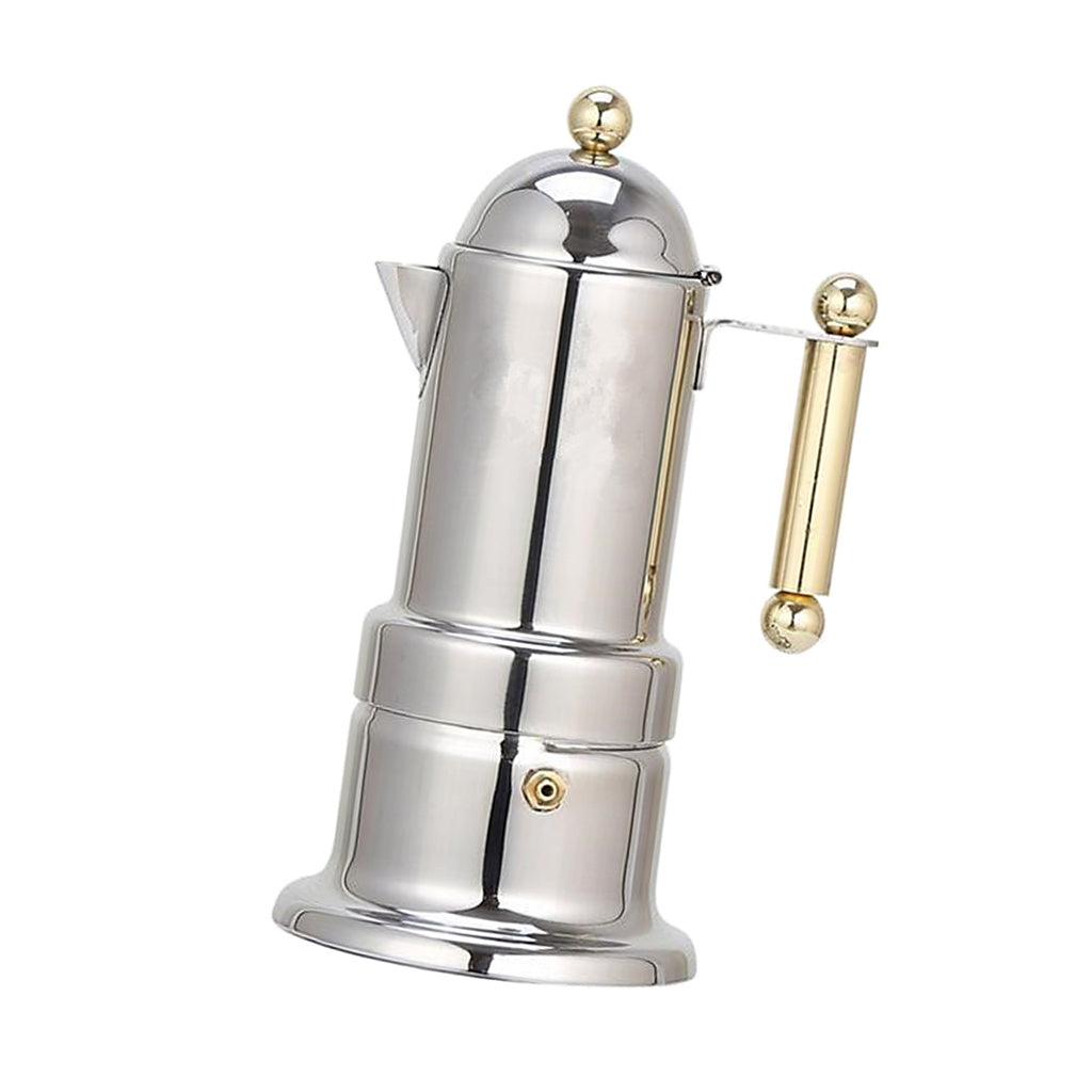 Italian Stainless Steel Moka Pot Espresso Set – Thickened Extraction Coffee Maker for Electric Stove