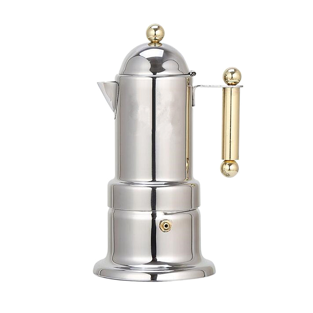 Italian Stainless Steel Moka Pot Espresso Set – Thickened Extraction Coffee Maker for Electric Stove