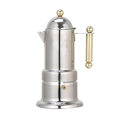 Italian Stainless Steel Moka Pot Espresso Set – Thickened Extraction Coffee Maker for Electric Stove