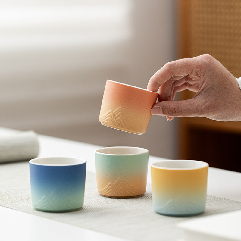 Tea Cup Gift Set Gift Box - Gradient Color Master Cup