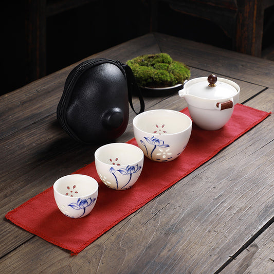 Travel Portable Ceramic Tea Set - (No box)